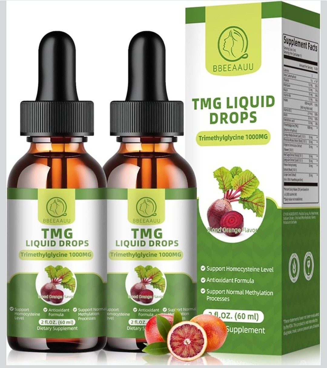 Pack of 2 – TMG (Trimethylglycine) Supplement Liquid Drops 1000MG (2 fl oz Each)