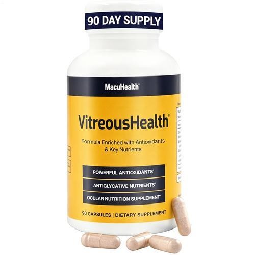 Enhanced Macuhealth VitreousHealth Evidence-Based Eye Supplement – 90 Capsules