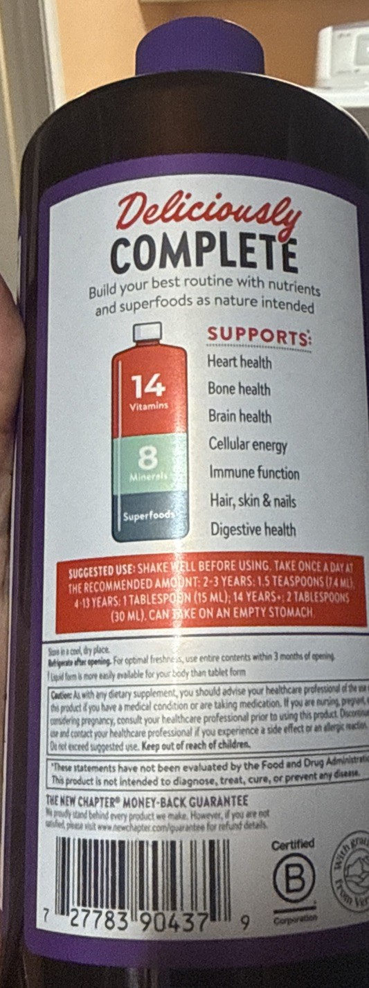 New Chapter Liquid Multivitamin Orange Mango, 30 fl oz