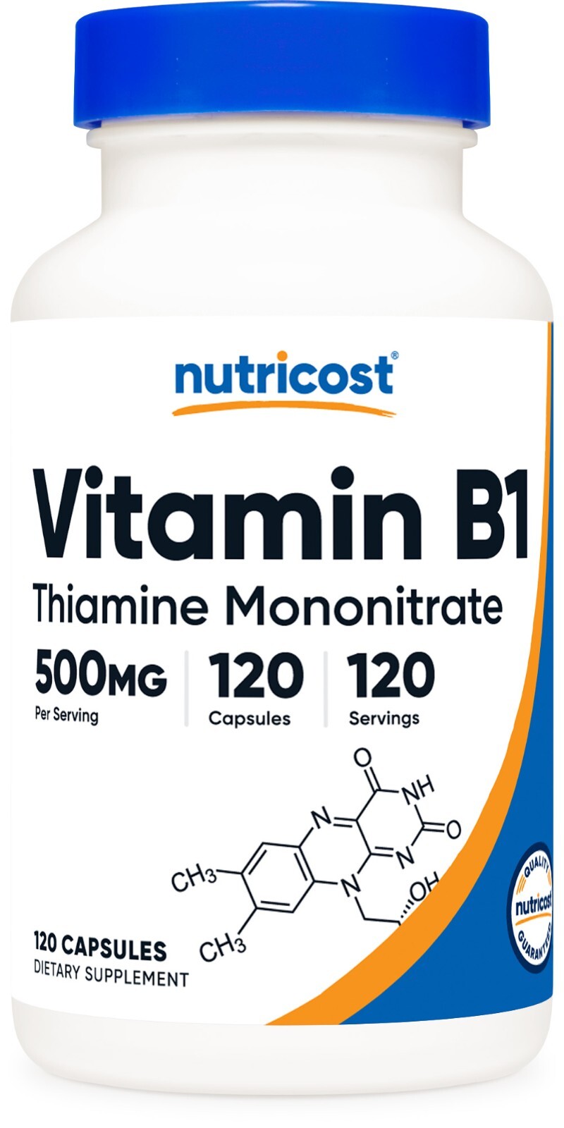 Nutricost Vitamin B1 (Thiamin) 500mg, 120 Capsules – Gluten Free & Non-GMO