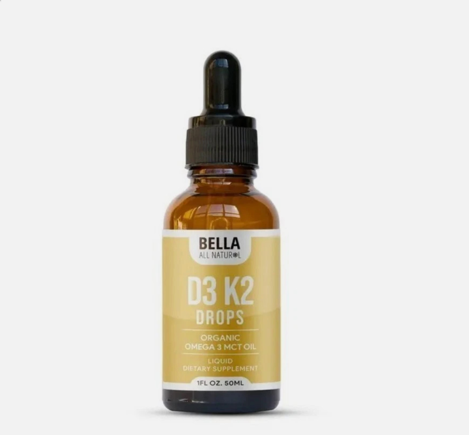 Bella All Natural Vitamin D3 K2 Drops Organic Omega 3 MCT Oil 50ml Supplement++