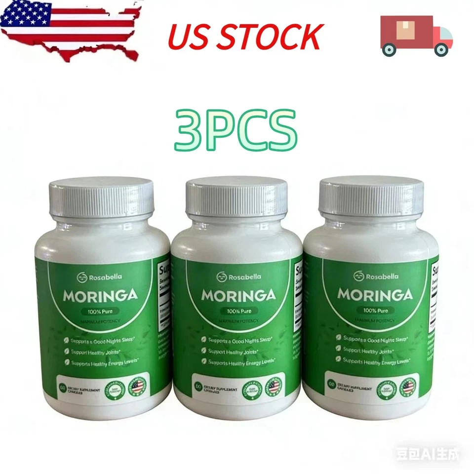 3Pack Moringa Capsules for Immune Support & Gut Health 180 Capsules US STOCK