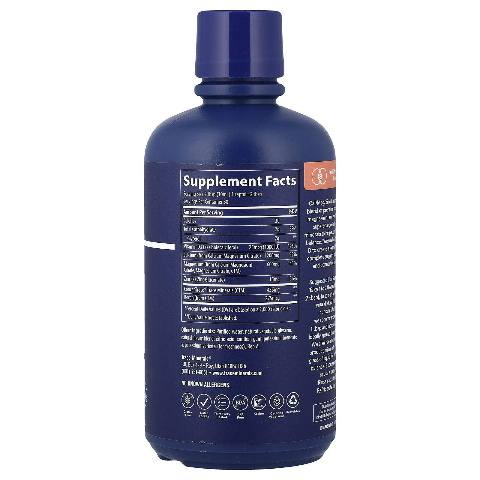 Liquid Cal/Mag/Zinc, Natural Strawberry , 32 fl oz (946 ml)