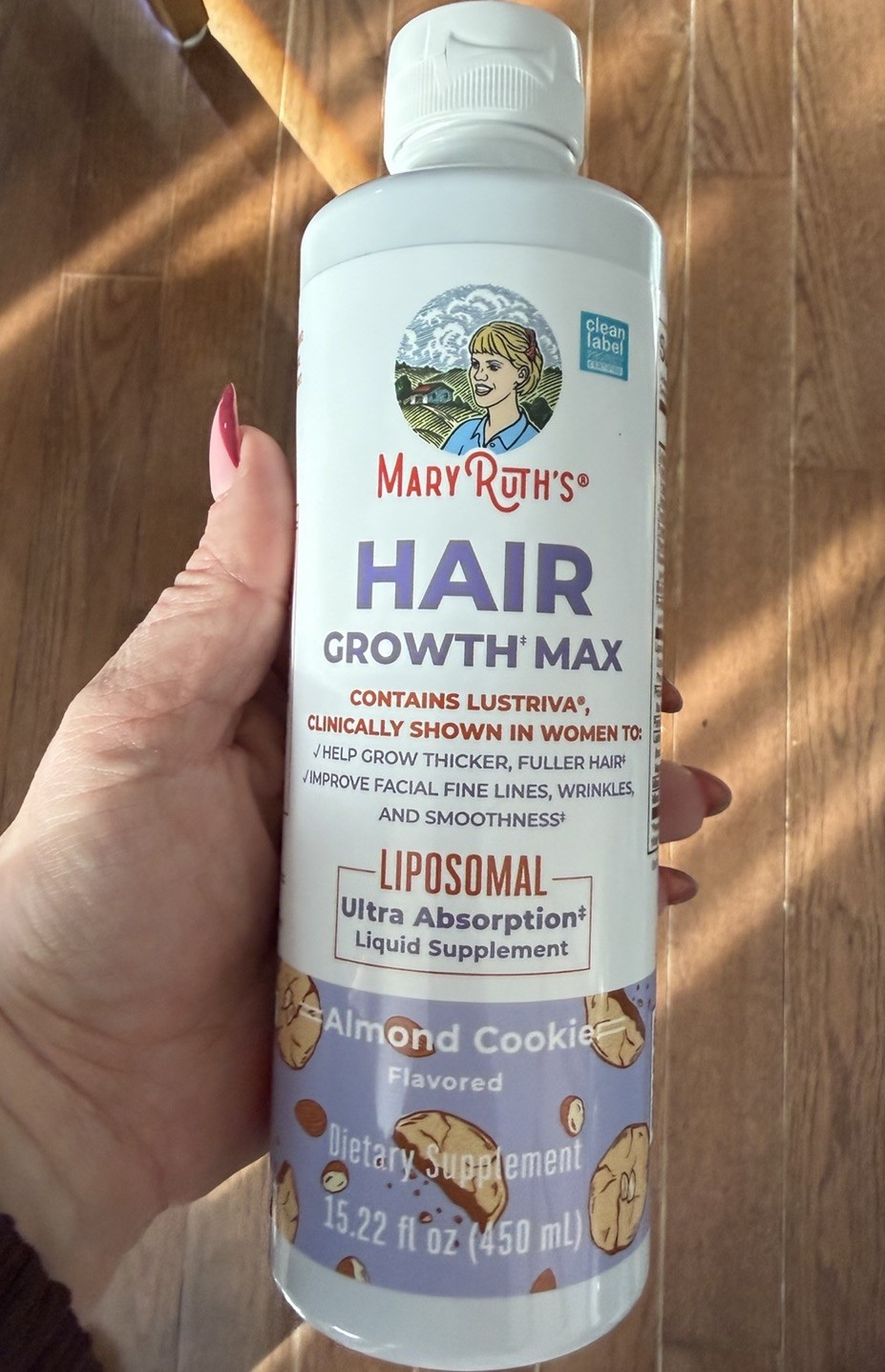 Hair MaryRuth’s Growth Liquid Supplement Biotin Almond Cookie, 15.22 fl oz
