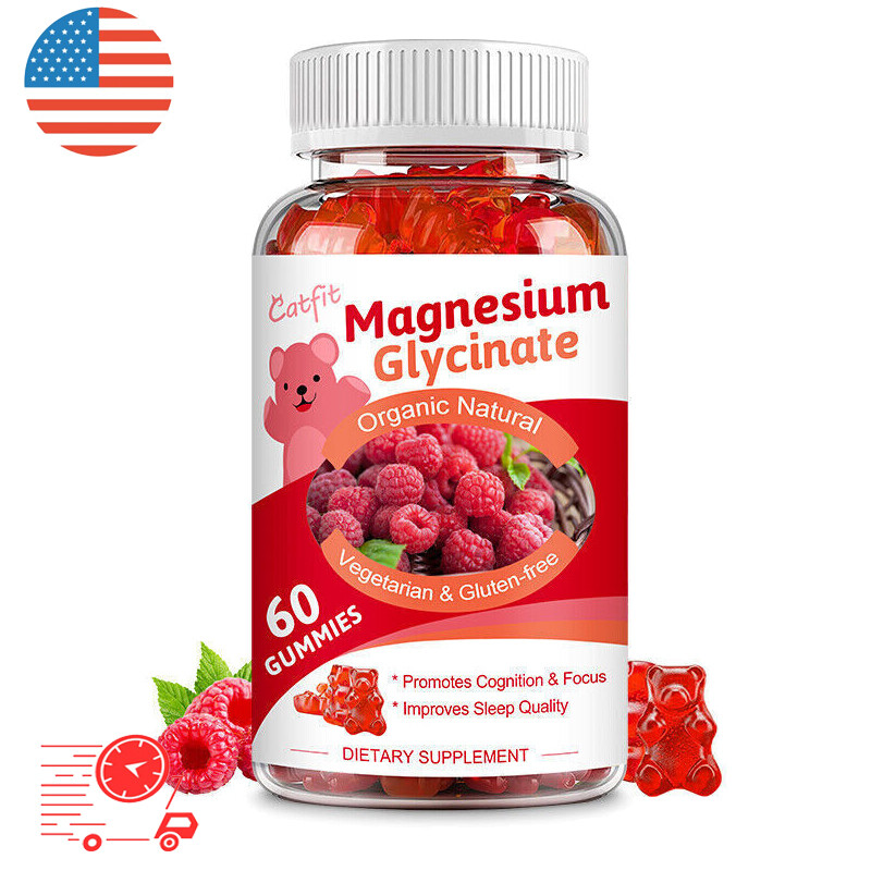 Catfit Glycine magnesium &Raspberry Gummy Vitamin D B6 Cognitive Function Calm