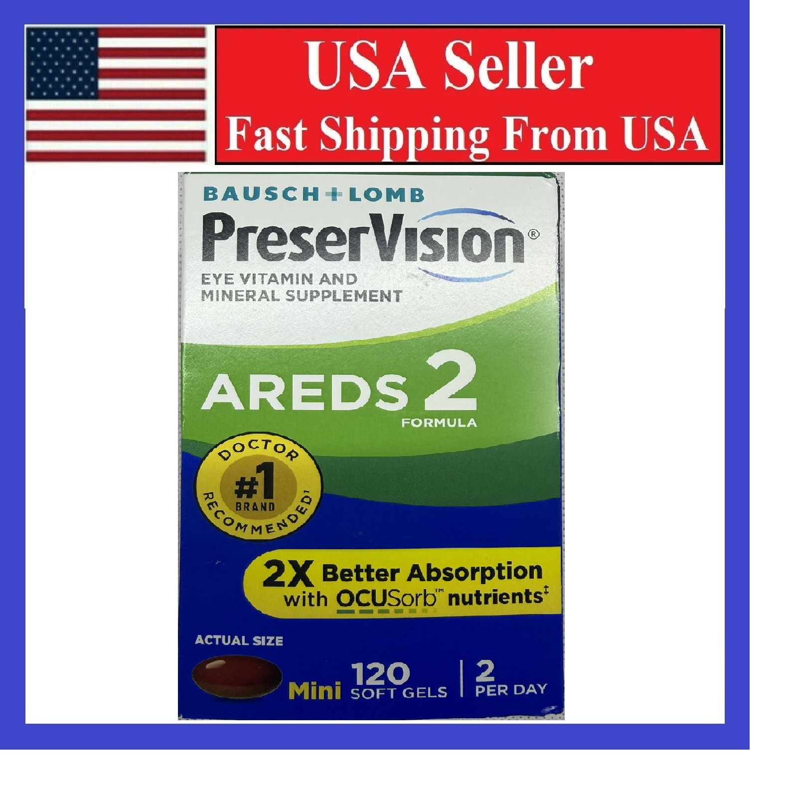 Preservision AREDS 2 Eye Vitamin & Mineral Supplement with OCUSorb, Zeaxanthin