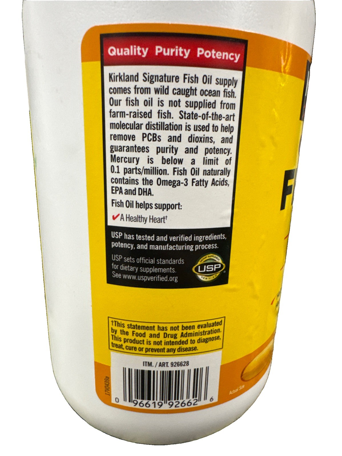 Kirkland Signature Fish Oil 1000 mg., 400 Softgel with 300mg Omega-3 Fatty Acids