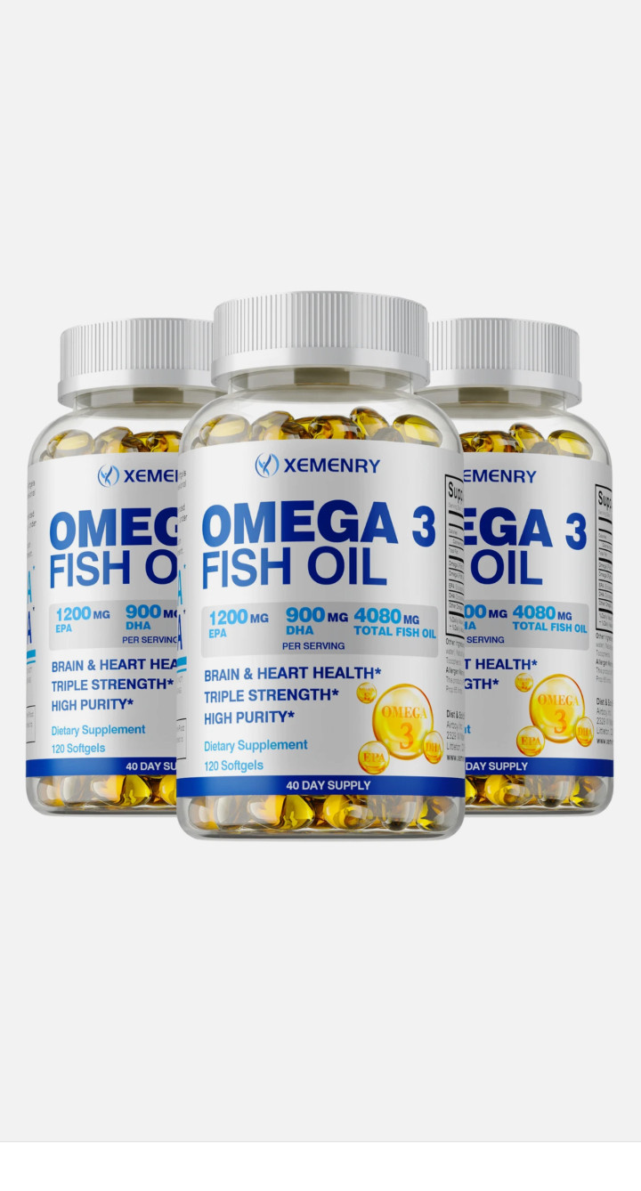 Omega 3 Fish Oil – EPA & DHA-Heart Brain Joint Health,Vision Support,Antioxidant