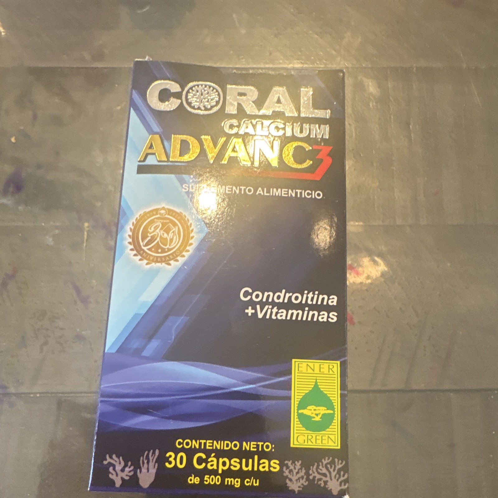 Coral Advance3 Calcium + Chondroitin Vitamins 500 mg Capsules, 30 Count