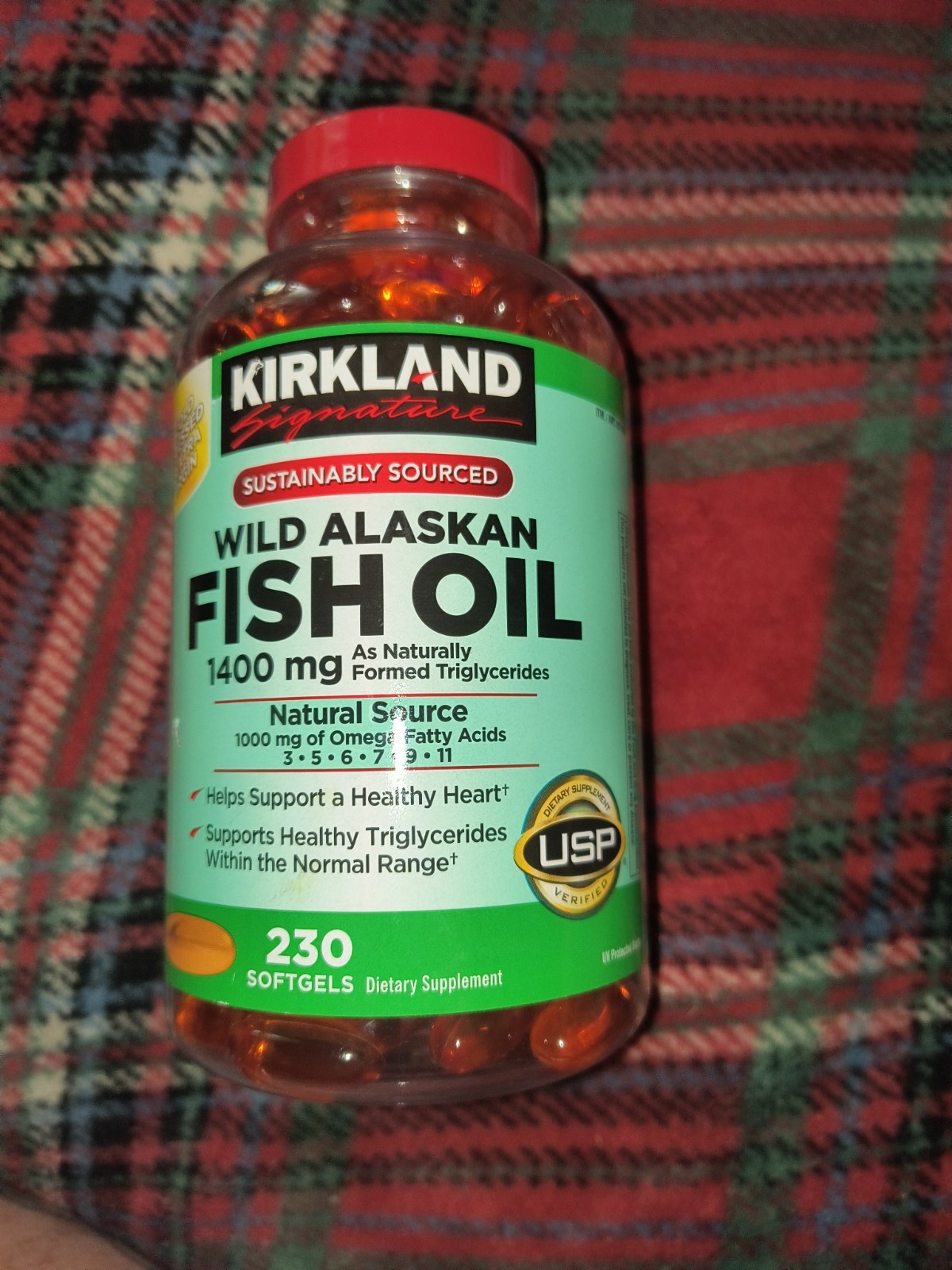 Kirkland Signature Wild Alaskan Fish Oil 1400mg 230 softgels