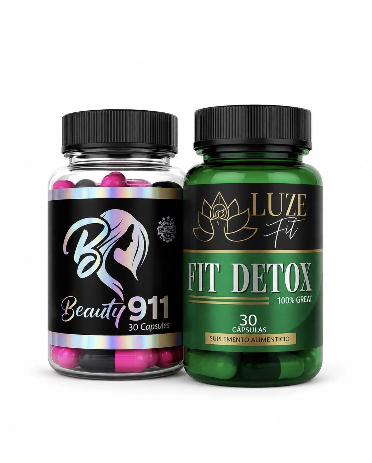 Dúo Beauty 911 30 Cápsulas & Fit Detox 30 Cápsulas 30 C Capsules Pack of 2