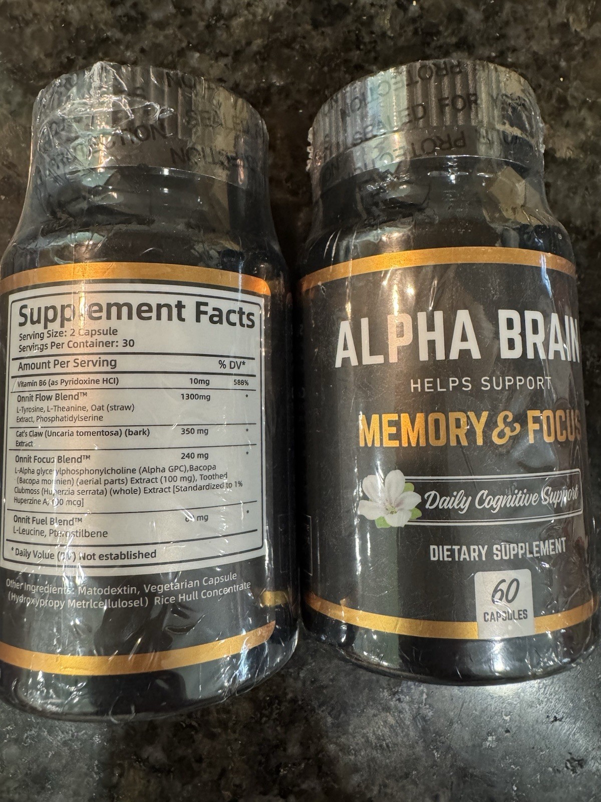 Bundle Of 2 Alpha Brain Memory & Focus Supplement 60 Capsules Caps Fresh