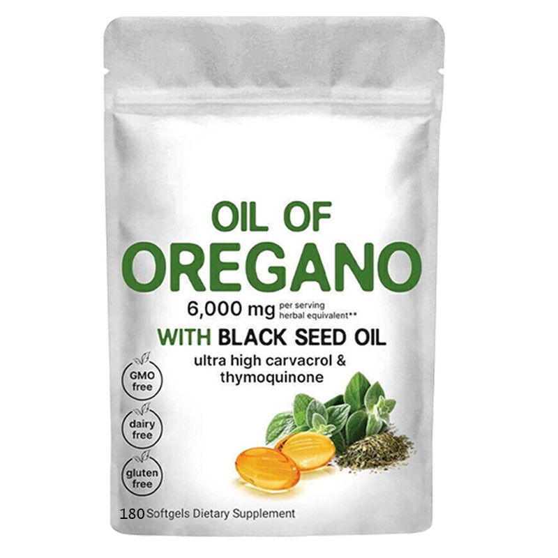 2 in 1 Oil of Oregano & Black Seed Softgels Count with Carvacrol,Immune Support