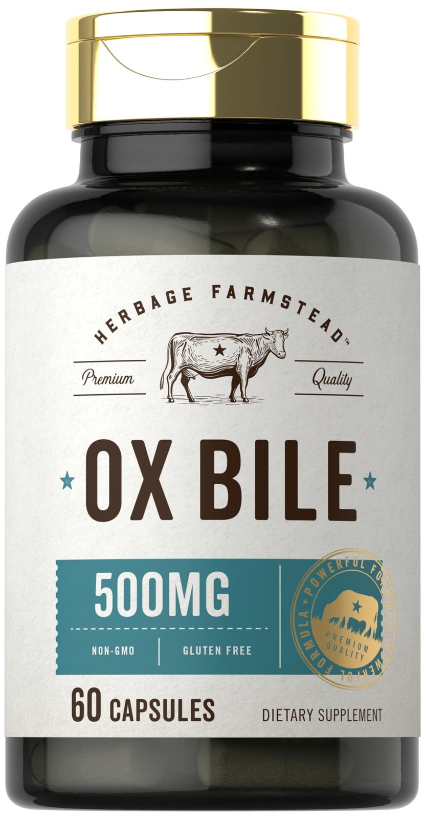 Carlyle Ox Bile Supplement 500 mg | 60 Capsules | 60 Count (Pack of 1)