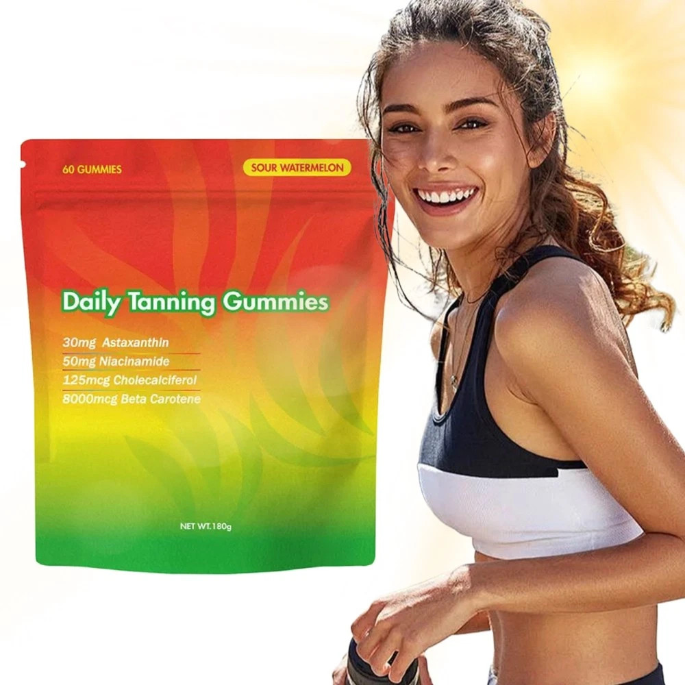 60pcs/bag Natural Daily Tanning Gummies Sunless Tan & Skin Glow Supplement