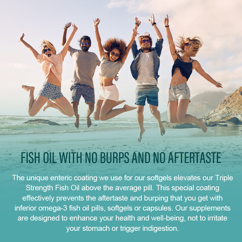 2 Packs Omega 3 Fish Oil Capsules 3x Strength 3600mg EPA & DHA, Highest Potency