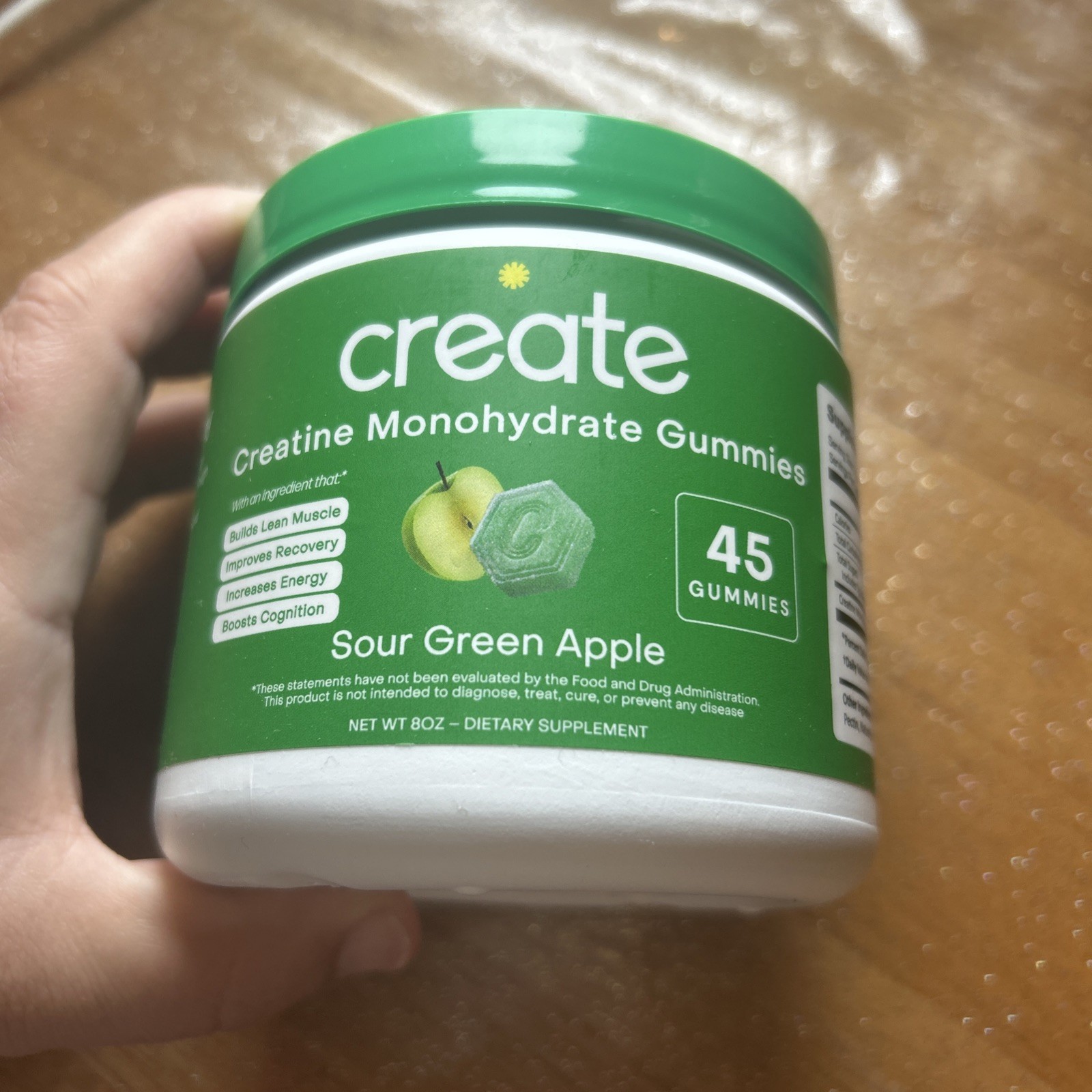 Create Creatine Monohydrate Gummies Sour Green Apple | 45 Gummies 2027