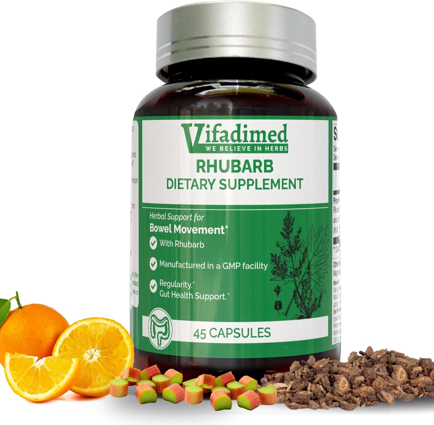 Rhubarb,Gut Motility Activator for Bowel Movement and Regularity,Constipation Re