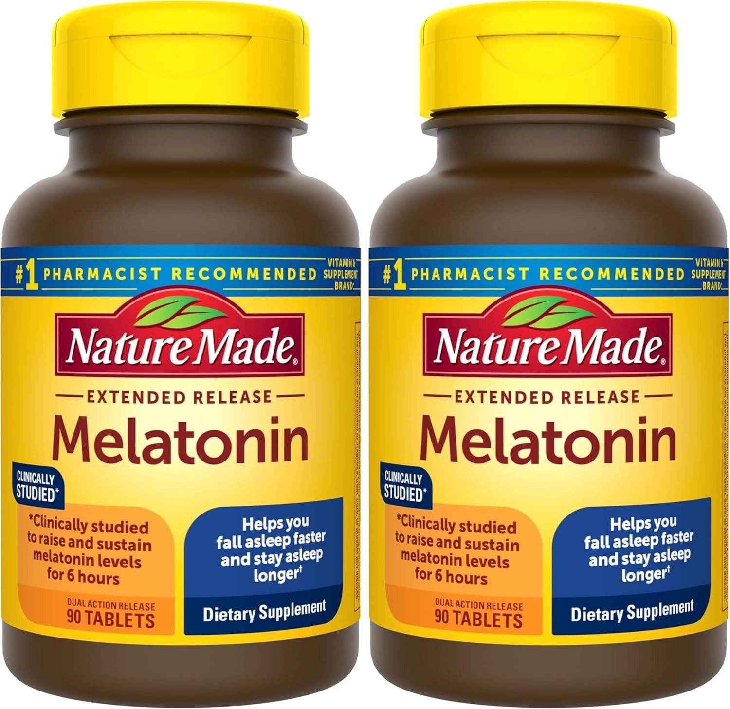 Melatonin 4mg Extended Release Tablets – Natural Sleep Aid, 90 Count Pack of 2
