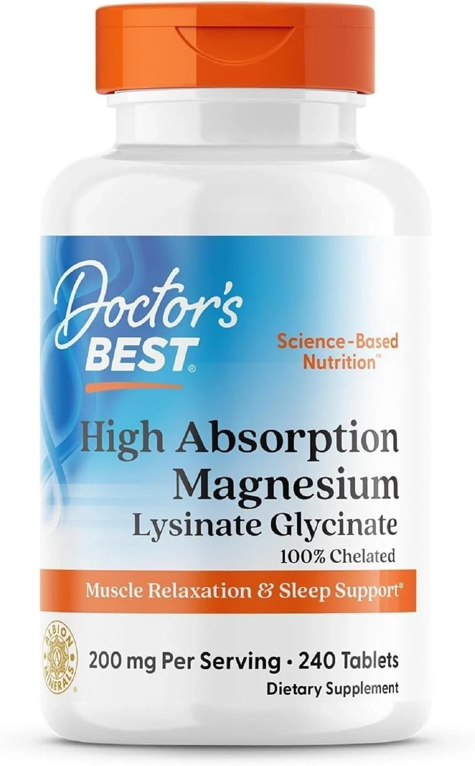 Doctor’s Best High Absorption Magnesium Glycinate Lysinate, 240 Tablets