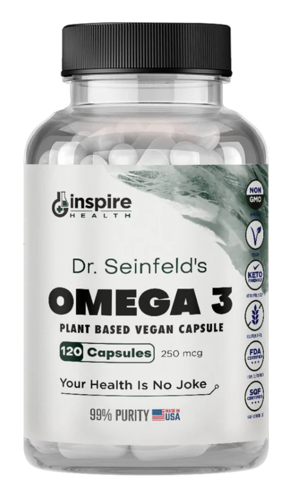 Vegan Omega 3 Algae Vegetarian Supplement EPA DHA No Oil Plant Based Dr Seinfeld