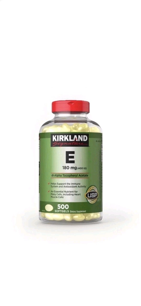 Kirkland Signature Vitamin E 180 mg 400 IU 500 Softgels Gluten Free Lactose Free