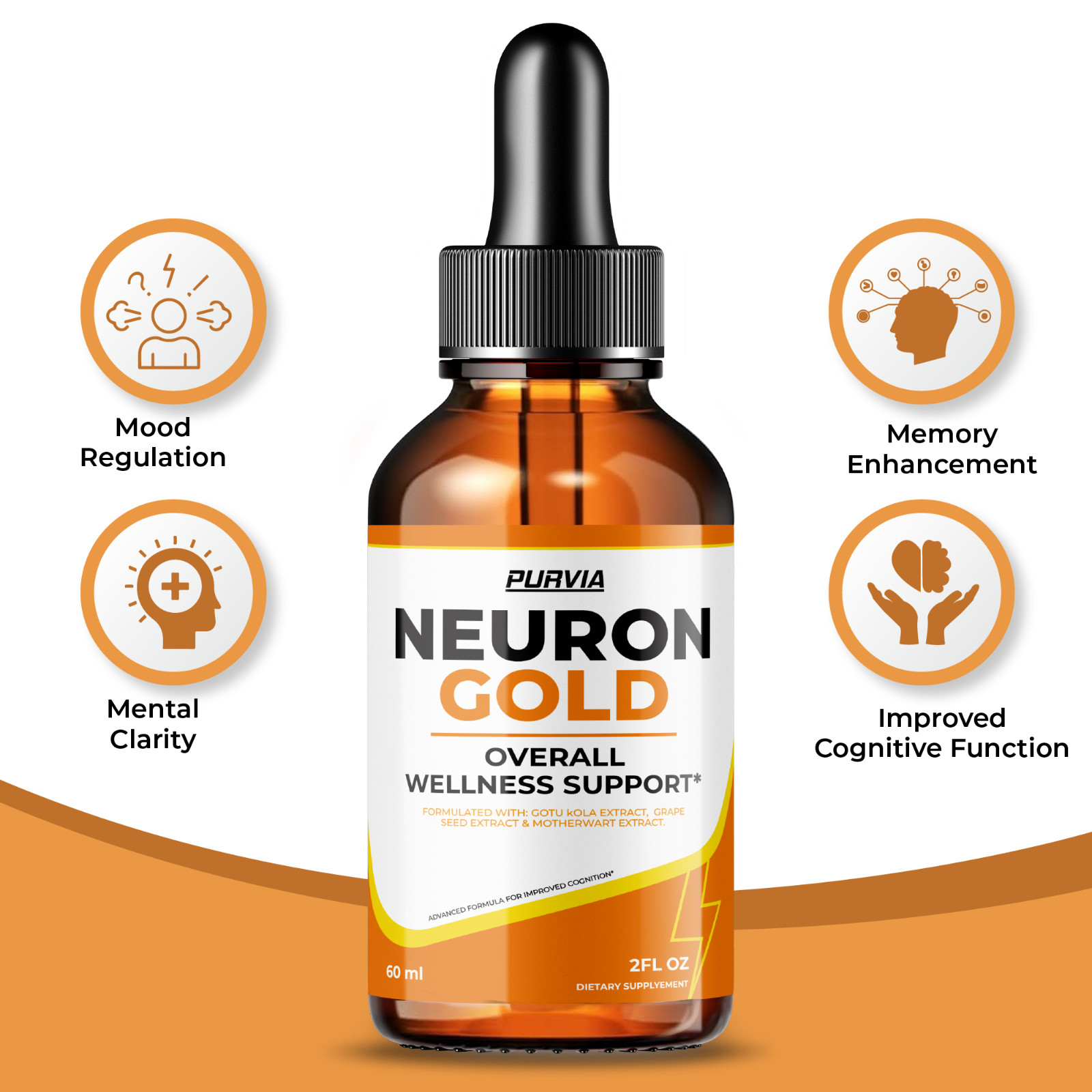 (3 Pack) Neuron Gold Drops For Neuropathy NeuronGold Nerve Health Support (6 oz)