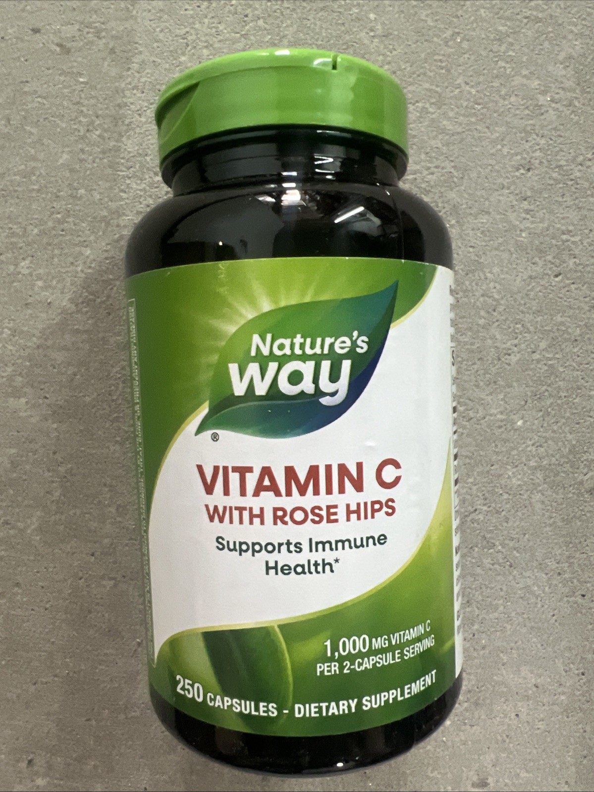 Nature’s Way Vitamin C with Rose Hips 1000mg 250 Capsules Support Immune Health