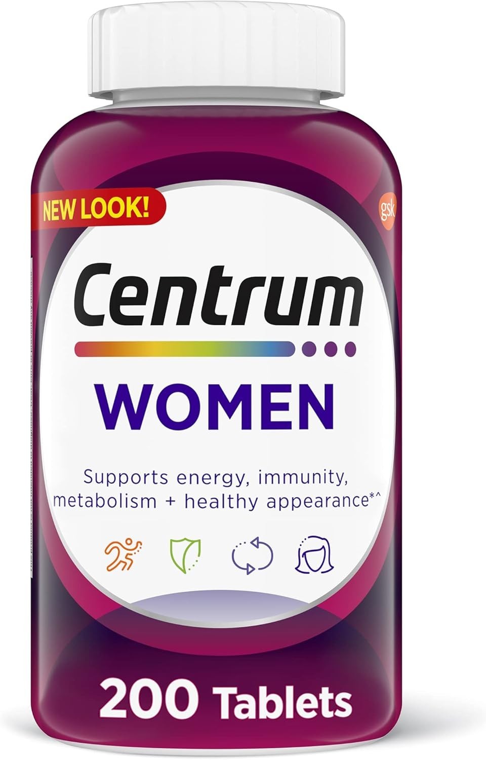 Centrum Women Multivitamin With Vitamins A, B, C, D3 & E, 200 Count, EXP 06/27