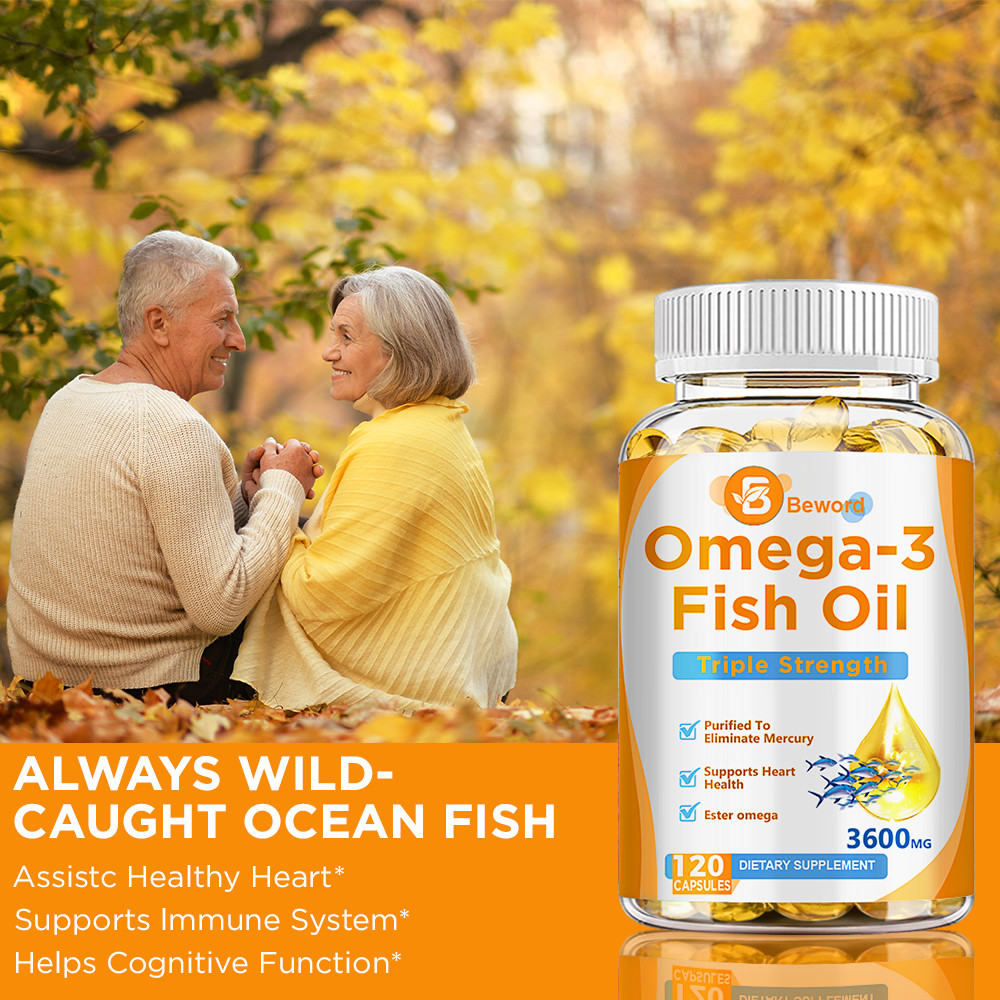 Omega 3 Fish Oil Capsules 3x Strength 3600mg EPA & DHA, Highest Potency