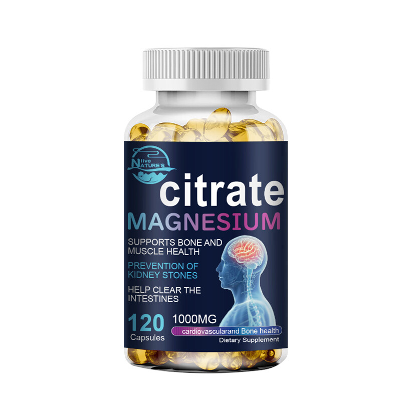Magnesium Citrate Capsules 1000mg – Hight Potency – Anxiety & Stress Relief