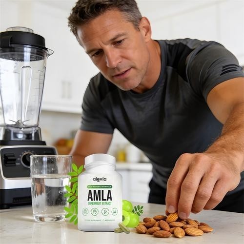 3PCS Alevia Organic Amla Capsules 1000mg Indian Gooseberry Amla Fruit Supplement