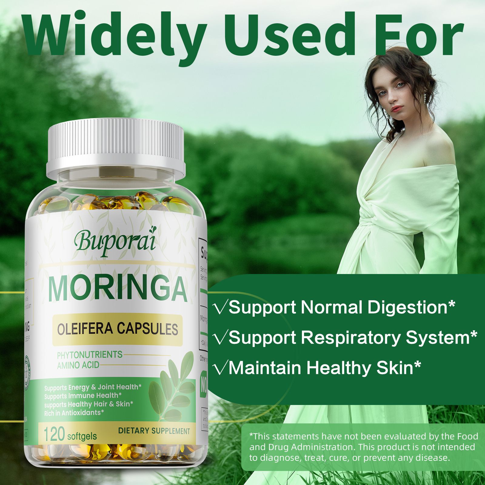 Moringa Leaf Capsules 1000mg – Gut Health, Metabolism and Immune Support