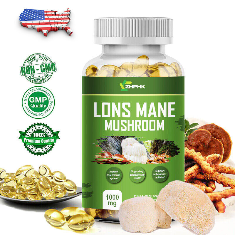 Organic Lion’s Mane Mushroom 1850mg – Cognitive, Memory, Stress, Mood Support