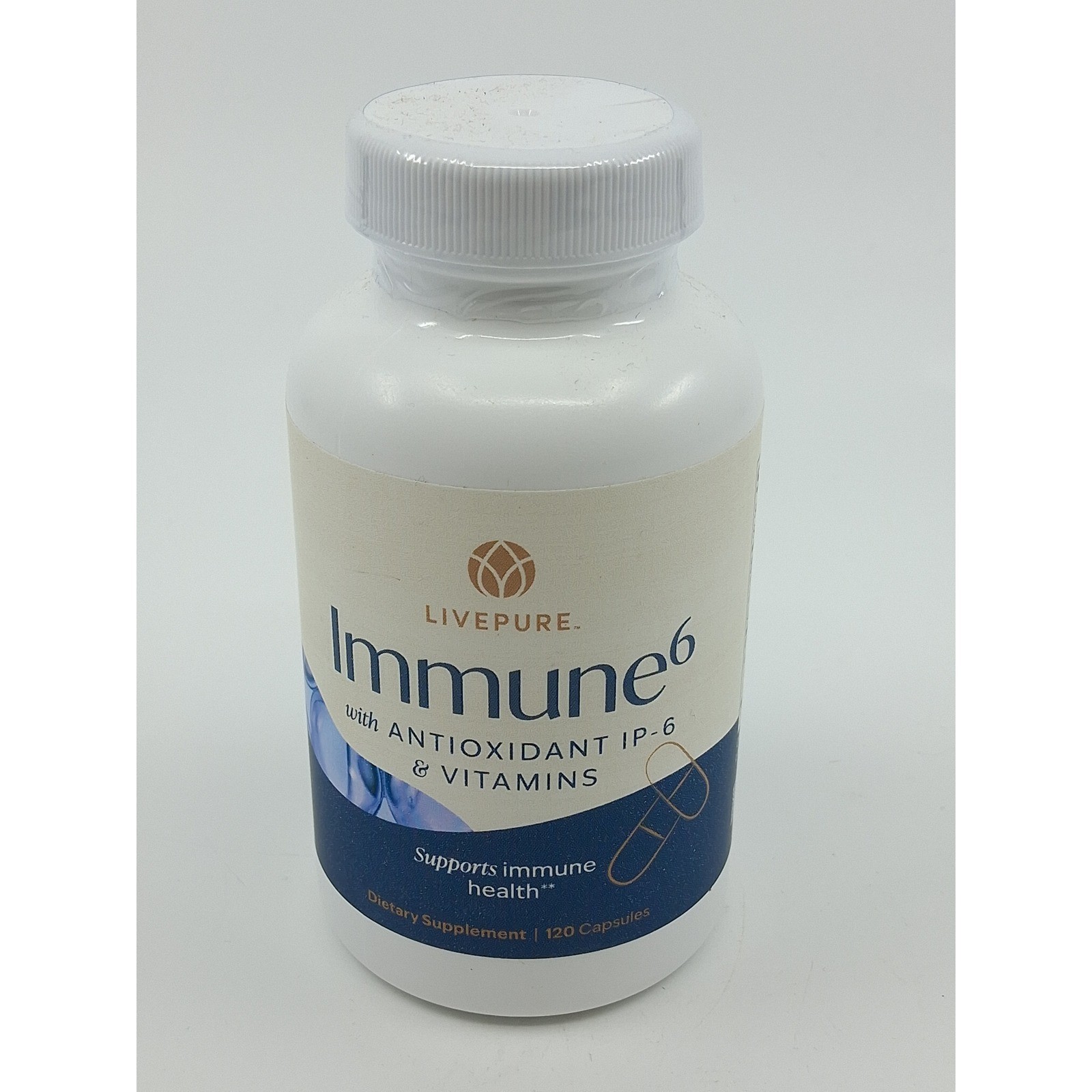 LivePure Immune6 with Antioxidant IP-6 & Vitamins 120 capsules MFG 3/2025