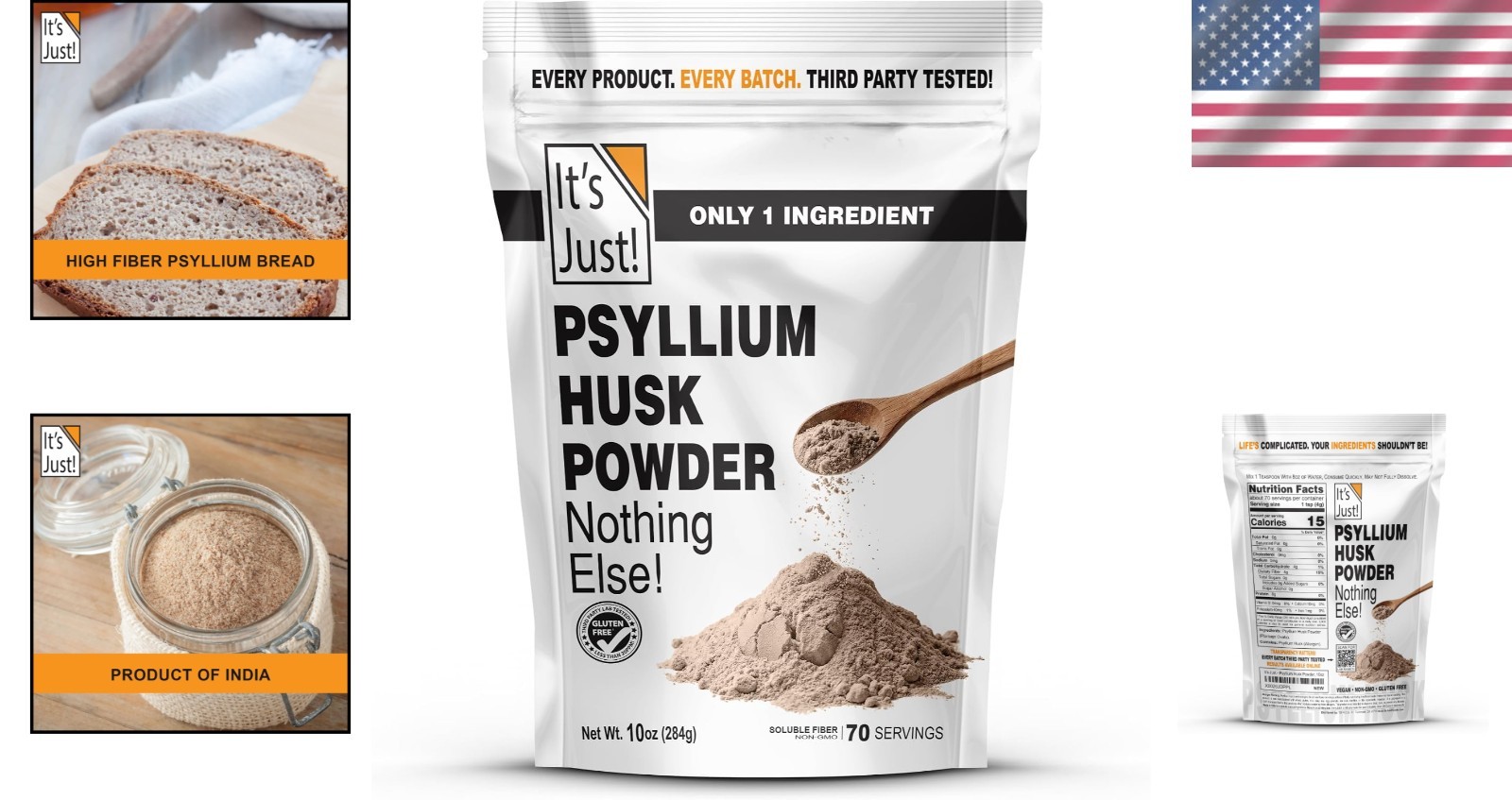 Psyllium Husk Powder for Clean Digestive System – Non-GMO and 70 Servings, 10oz