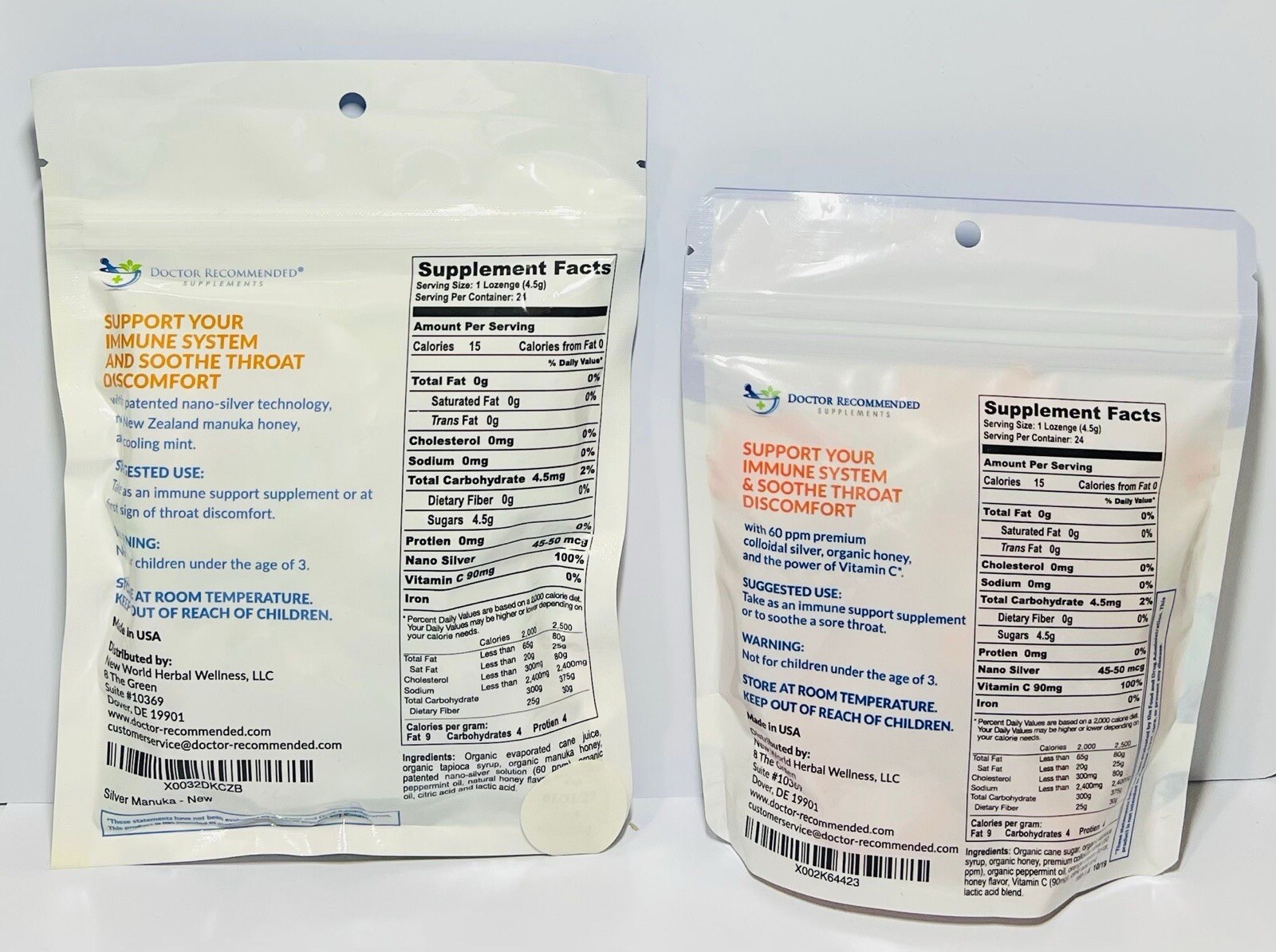 COMBO ✅Silver Lozenges with Manuka Honey – 45-50mcg All/Lozenges VITAMIN C COMBO