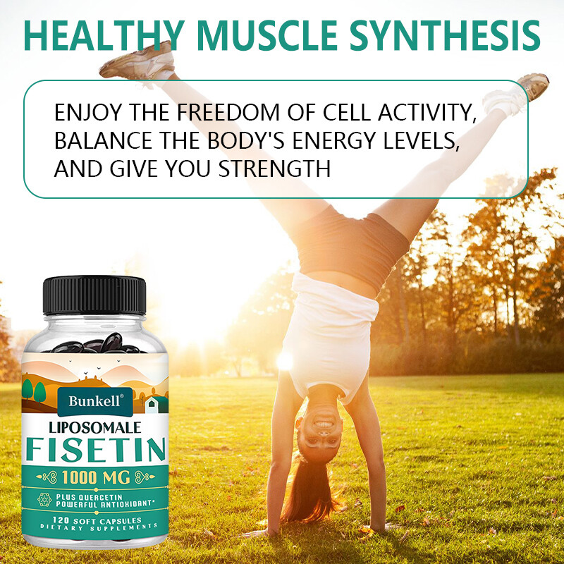 Liposomal Fisetin Softgels Quercetin High Potency 1000mg Antioxidant 120 Pills