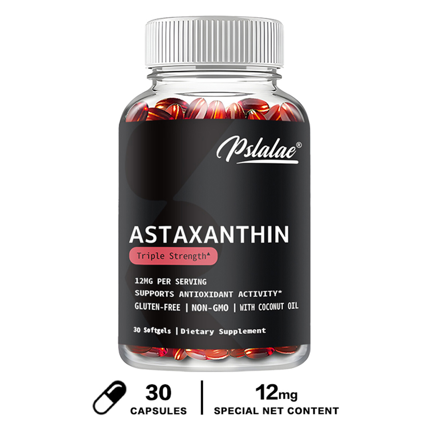 Astaxanthin 12mg – Anti-aging, Anti-wrinkle, Helps Cardiovascular Health