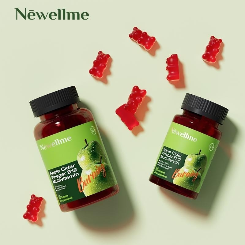 Apple Cider Vinegar Gummies with B12 Gut Health Detox Metabolism 60ct