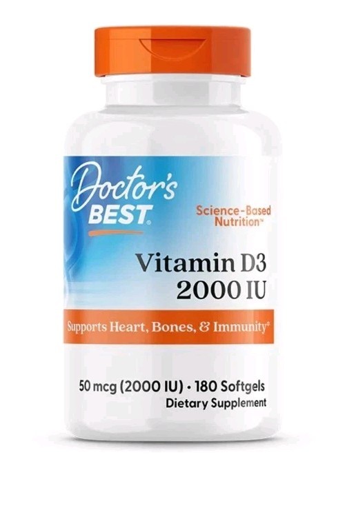 CLEARANCE SALE Doctor’s Best Vitamin D3 2000 IU 180 Softgels Exp 06/2027