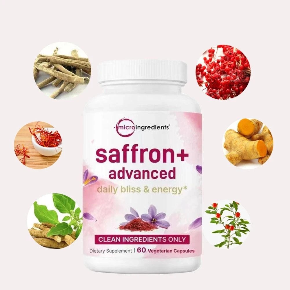 Micro Ingredients Saffron+ Advanced Supplements 60 Veggie Capsules 10-in-1 NEW