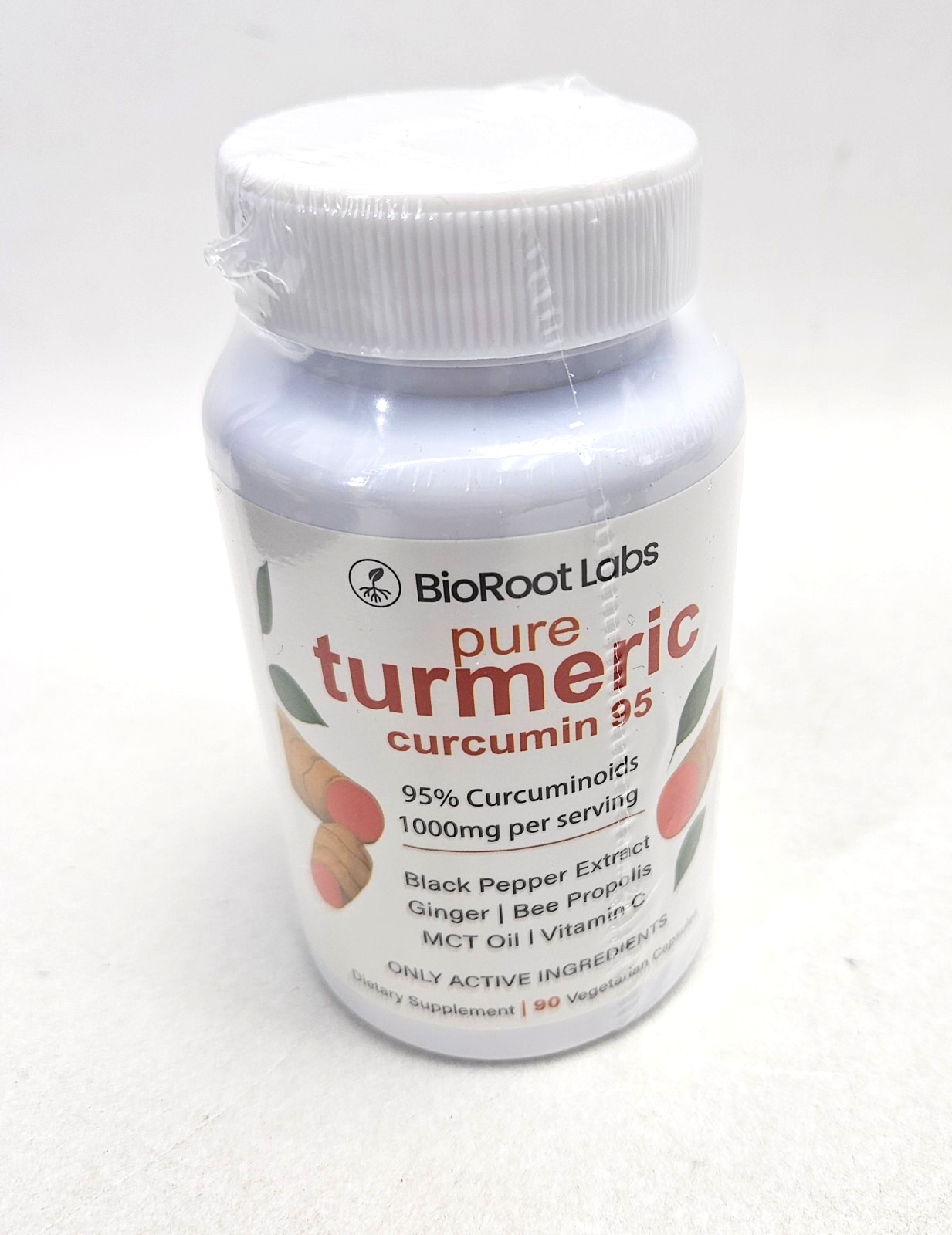 BioRoot Labs Turmeric Curcumin Supplement 1,000mg 95% Curcuminoids 90 pills NEW