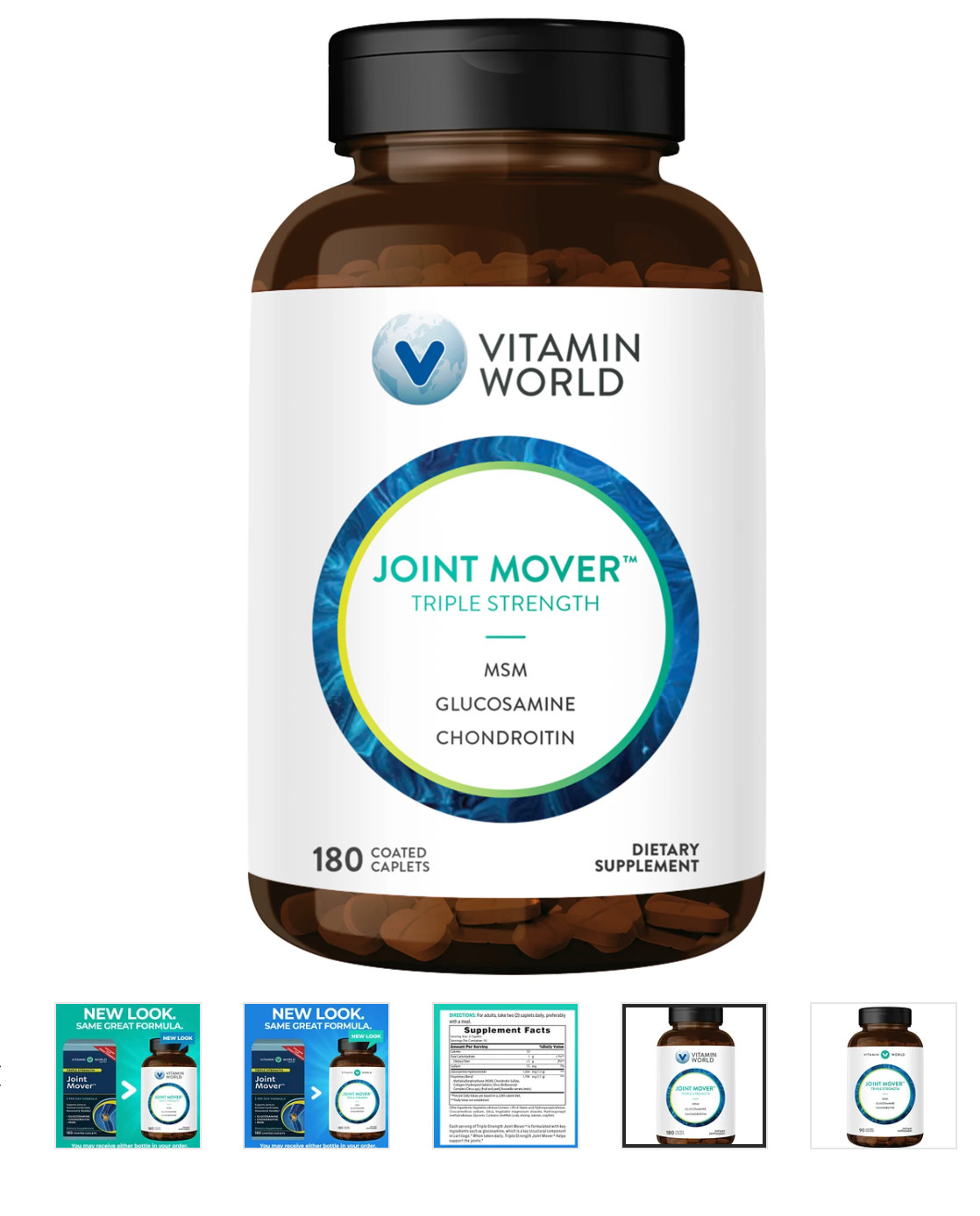 Vitamin World Joint Mover Triple Strength 180 coated caplets Exp. 08/27