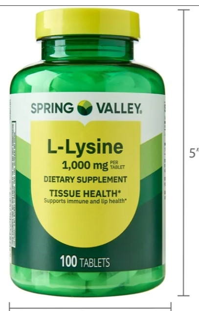 Spring Valley L-lysine Tablets 1000 mg 100 Tablets Fresh Stock Free Shipping