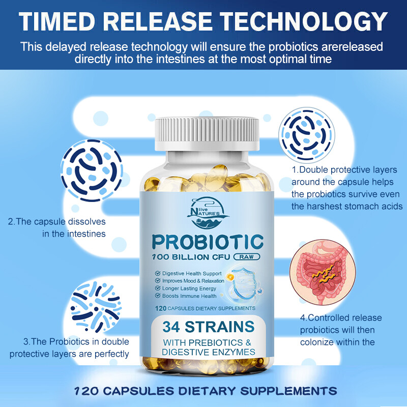 Probiotics 100 Billion CFU Potency Digestive Immune Health 120/240/480 Capsules