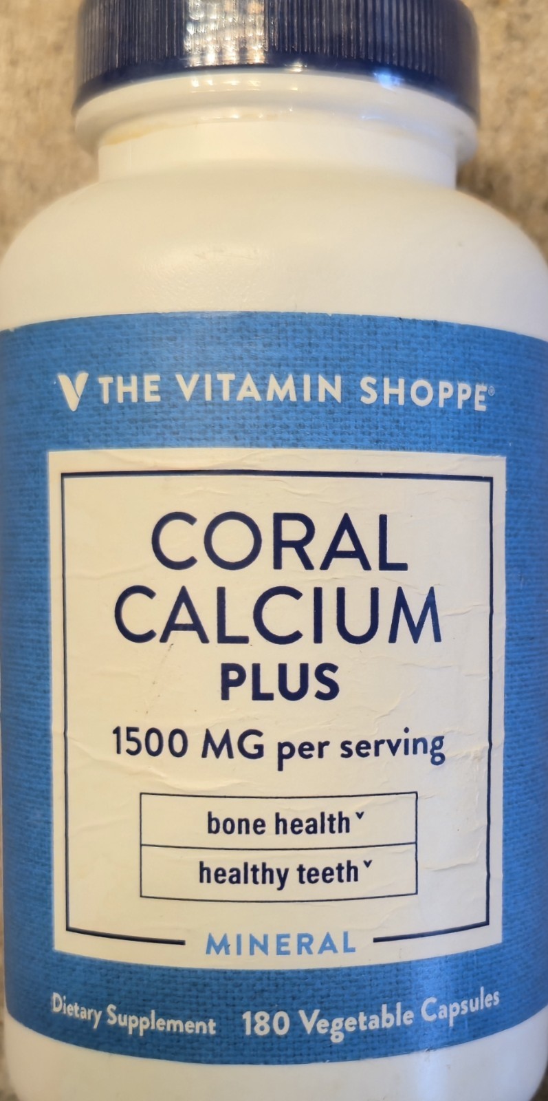The Vitamin Shoppe CORAL CALCIUM PLUS 180 Capsules ( 60 Servings ) BEST BY 8/26