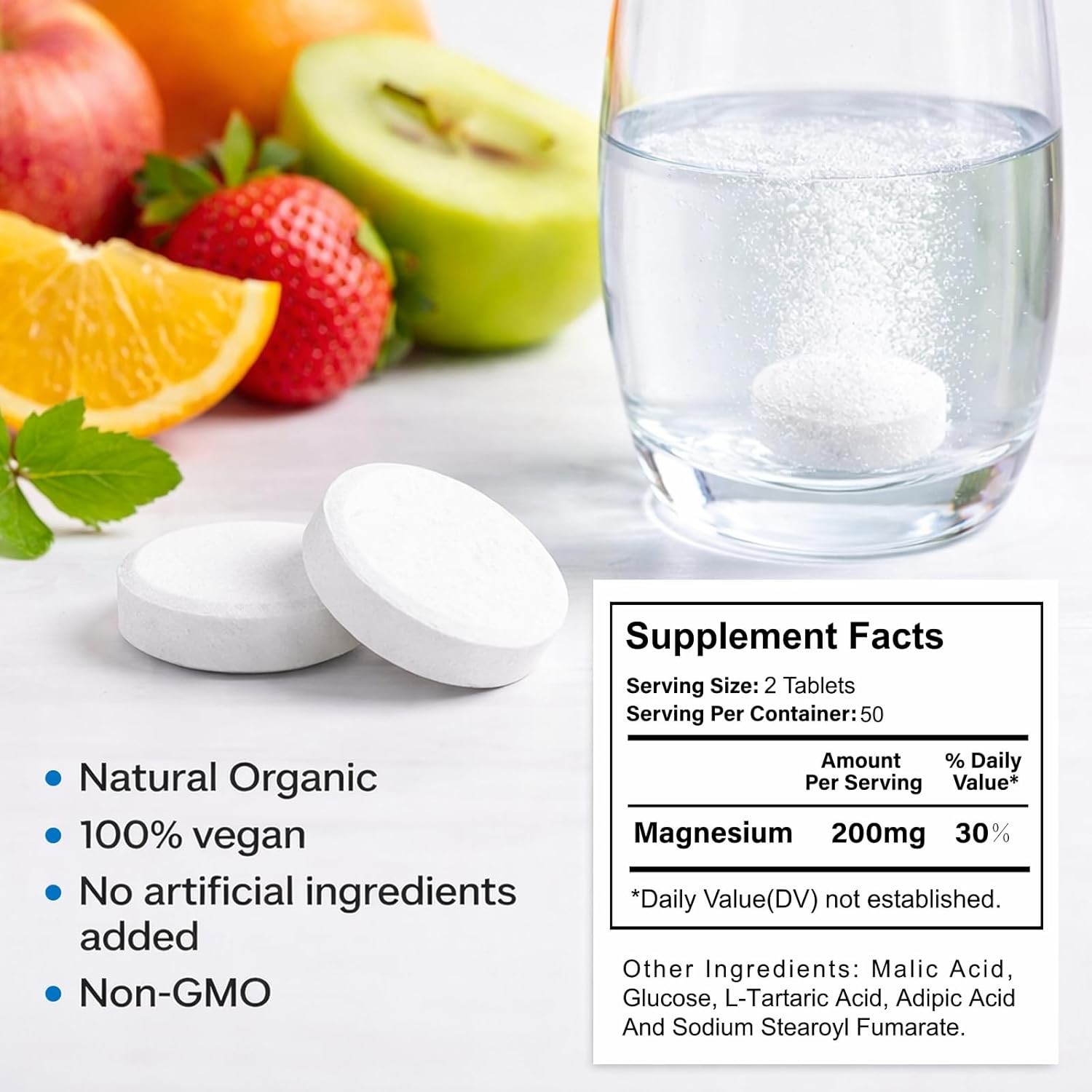 100 Hydrogen Water Tablets High PPM Magnesium H2 Supplement Lemon Raspberry Mint
