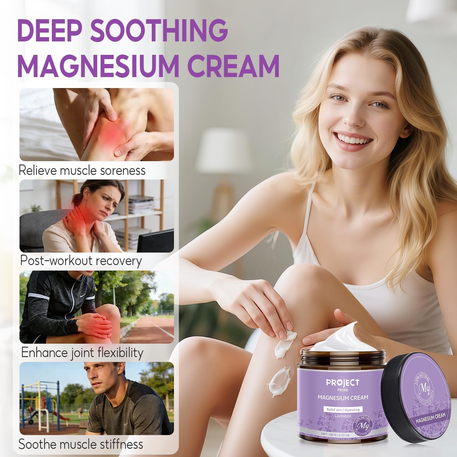 Magnesium Cream & Lotion for Pain Relief and Sleep, Topical Magnesium Butter …