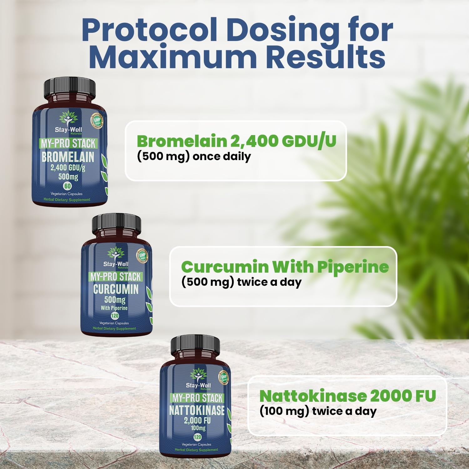 Nattokinase Bromelain Curcumin Supplement 2000 FU 500mg – 60 Days Supply